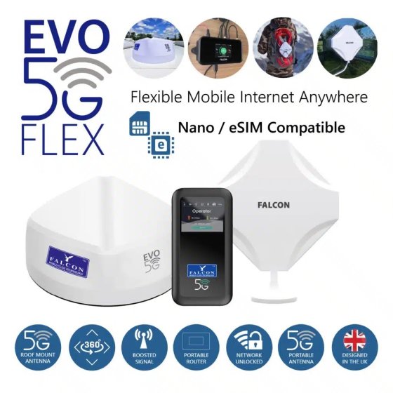Falcon EVO 5G Roof Mount Internet System 3400mbps Falcon EVO 5G Roof Mount Internet System 3400mbps