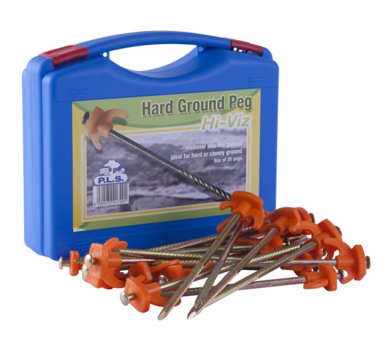 Box x 20 Hard Ground Peg with Hi-Viz Plastic Hook Box x 20 Hard Ground Peg with Hi-Viz Plastic Hook