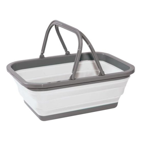 White/Grey - Collapsible Shopping Basket