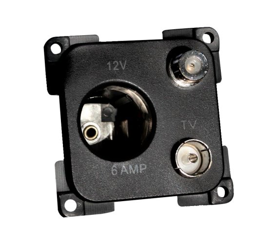 BLACK C-Line 12 Volt, TV and Satellite Socket