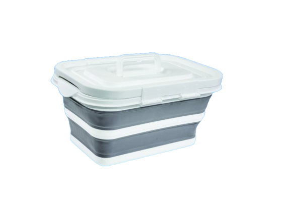 White/Grey - Collapsible Storage Box with Handle