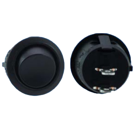 Black Circular Momentary Rocker Switch Black Circular Momentary Rocker Switch
