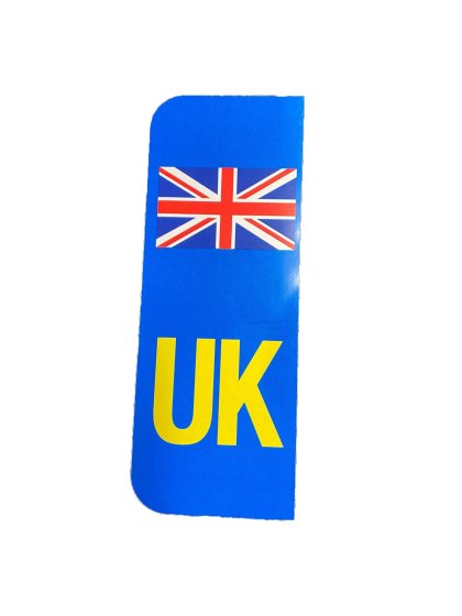 Yellow UK and Union Jack Rear Number Plate Sticker