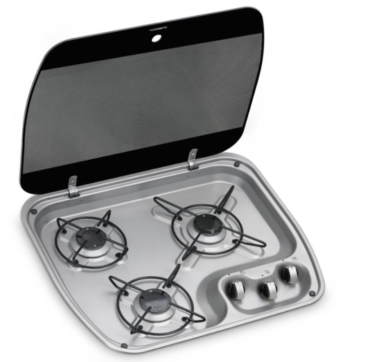 HBG3445 - 3 Burner Gas Hob with Glass Lid HBG3445 - 3 Burner Gas Hob with Glass Lid