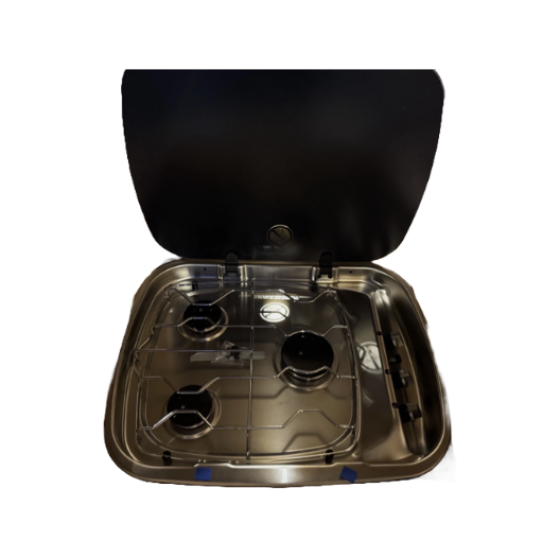 HOB R/H Argent 3 Burner Auto Off Black Enamel