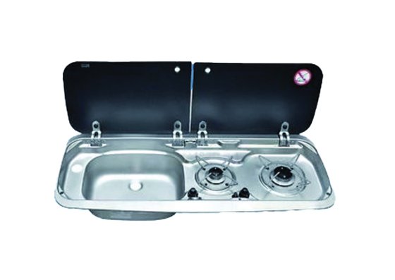MO9222 Smev Combi Lefthand Sink 2 Lids