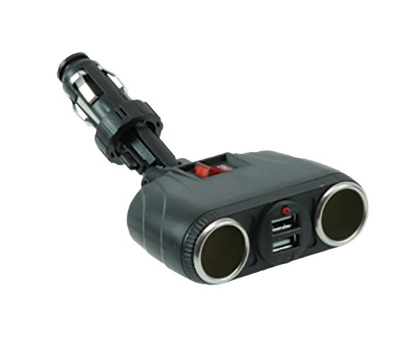 Double USB and 12V Cigarette Socket c/w Switch