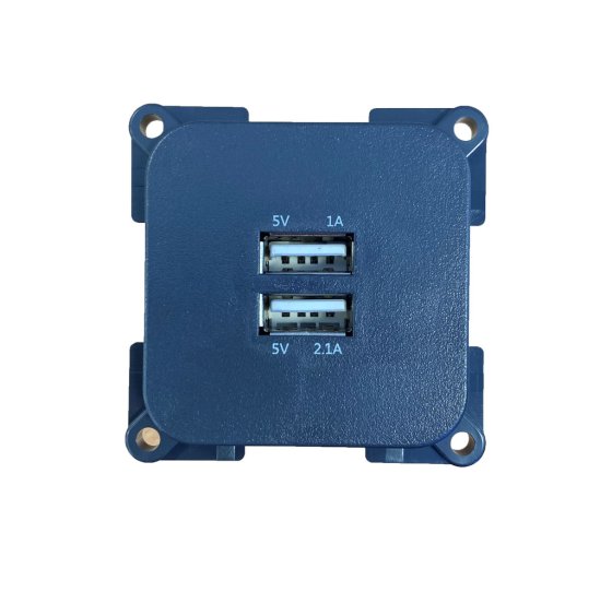GREY C-Line Twin USB Socket - 1Amp and 2.1Amp