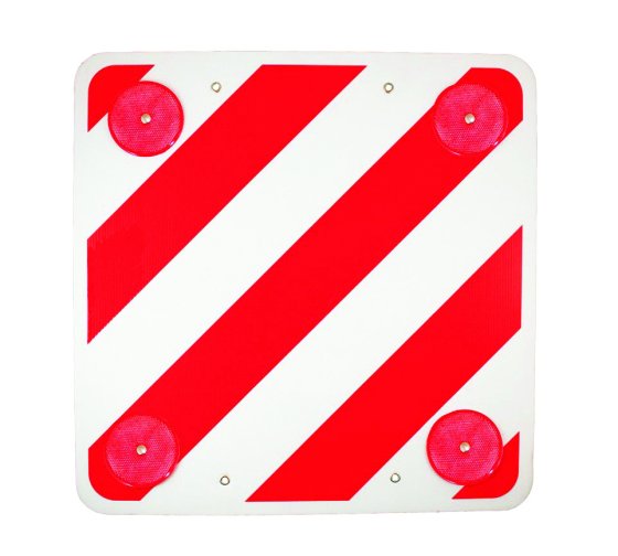 PVC Hazard Sign 50x50cm with Reflectors Europe