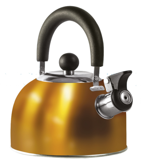 GOLD 1.6 Litre Gas Hob Kettle with Folding Handle