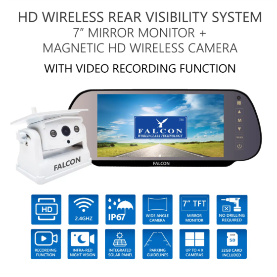 Magnetic Wireless Rear Camera c/w 7" Mon - Pk 4 Magnetic Wireless Rear Camera c/w 7" Mon - Pk 4