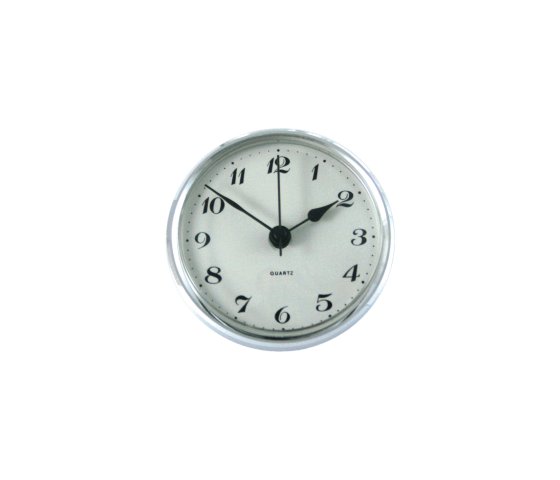 Caravan Clock, 72mm Round, Silver