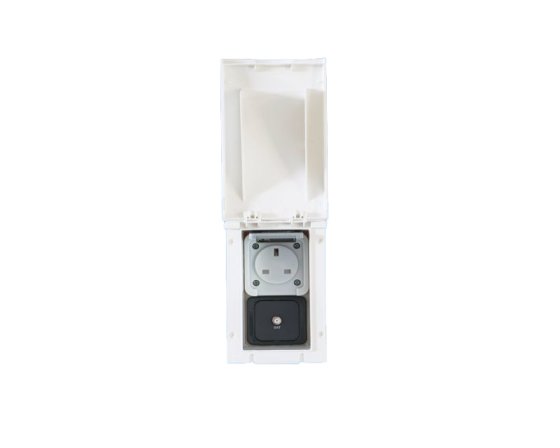 WHITE TND External 13amp Socket Box and Satellite