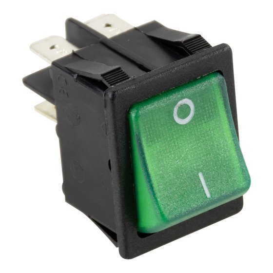 230V Switch Illuminated - GREEN