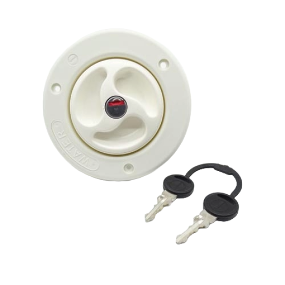 WHITE Tank Filler 40mm complete with Cap