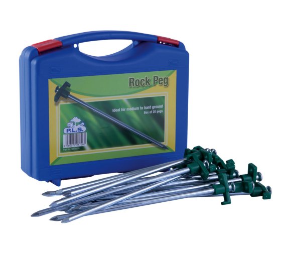 Box of 20 x Rock Peg with Plastic Hook 25cm