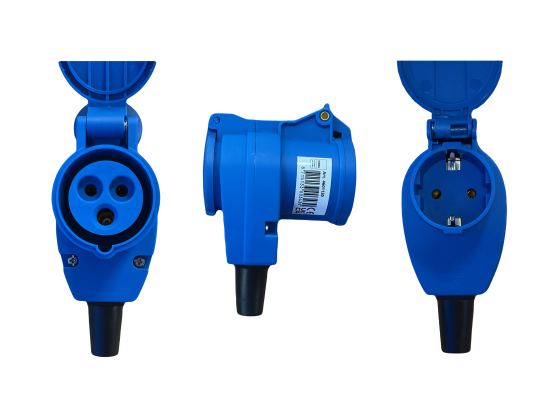 Angled Coupler CEE16A/Schuko