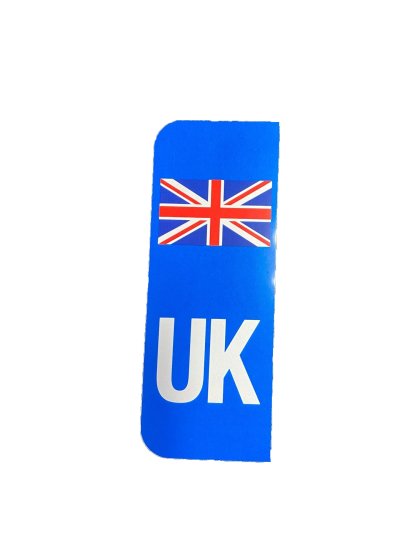 White UK and Union Jack Front Number Plate Sticker