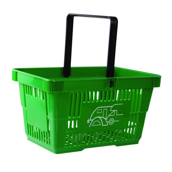 GREEN - Single Handle Plastic Shopping Basket