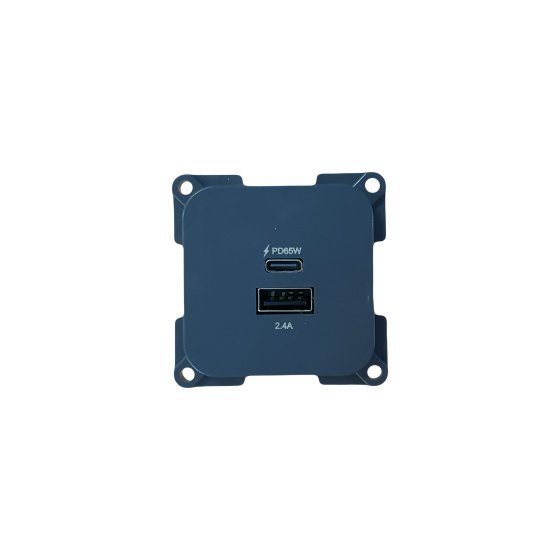 GREY C-Line Twin USB Socket - USB-C and USB-A