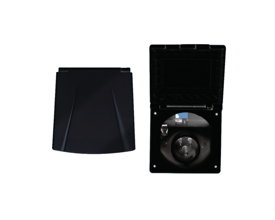 BLACK Flush Fitting Mains Inlet - New Flap BLACK Flush Fitting Mains Inlet - New Flap