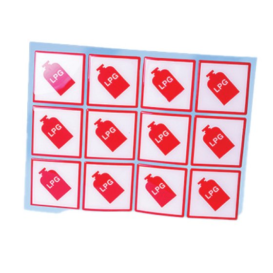 Pack of 12 - Self Adhesive TUFFLEX LPG Label