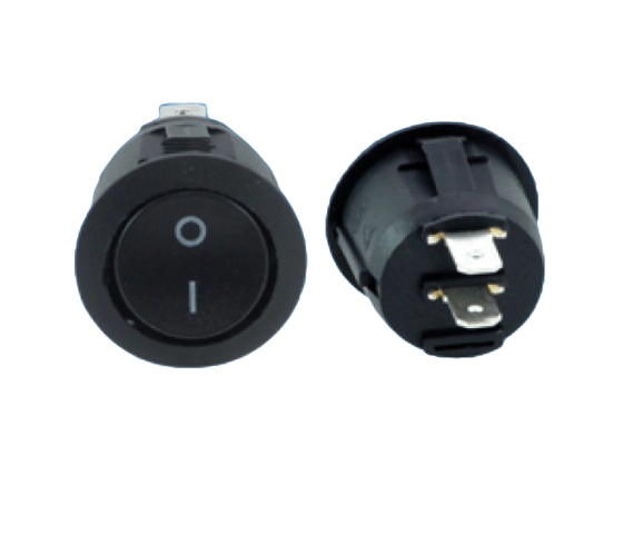 Black Circular On/Off Rocker Switch
