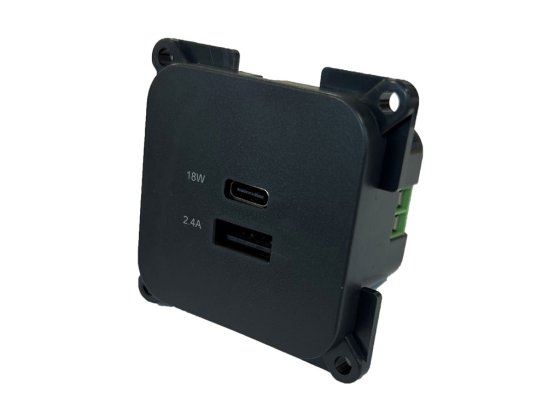 BLACK USB-A and USB-C C-Line Socket BLACK USB-A and USB-C C-Line Socket