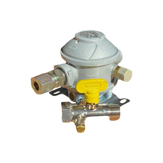 30Mbar Regulator with Shutoff Valve - 8mm