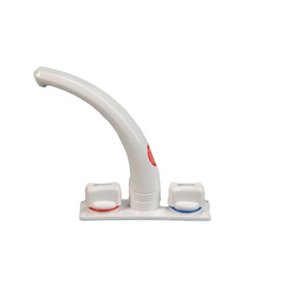 White Mixer Tap, Long Outlet