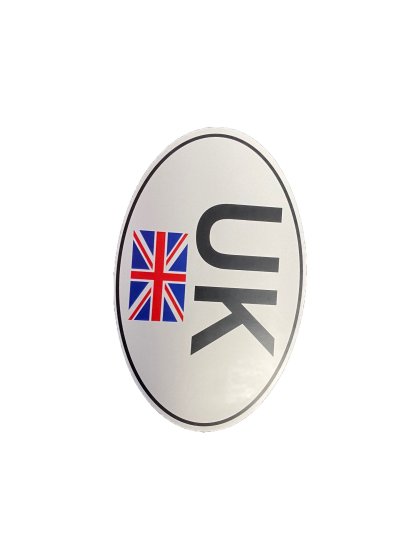 Small Oval UK and Union Jack Sticker - 100x65mm
