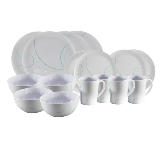 'Swirl' 16 Piece Melamine Dining Set