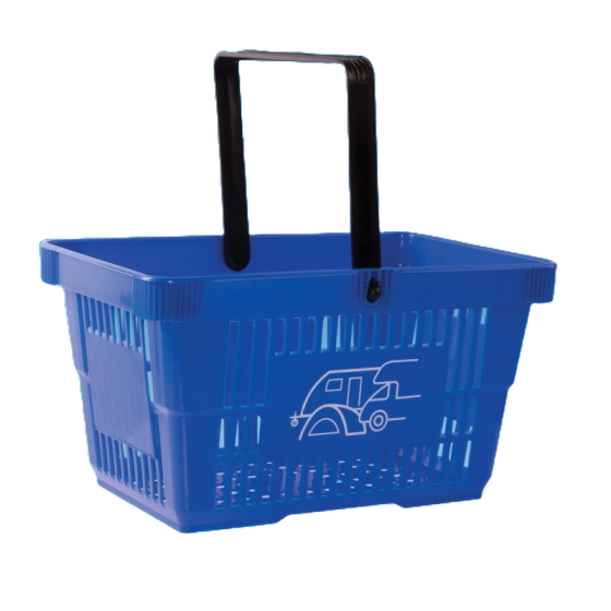 BLUE - Single Handle Plastic Shopping Basket