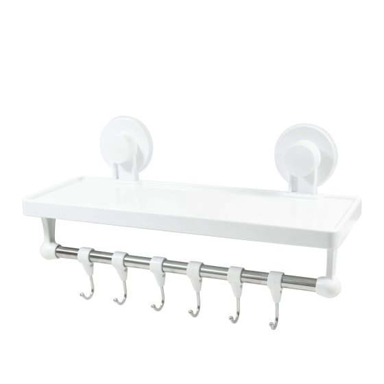 ESTANTO Suction Bathroom Shelf with Hooks
