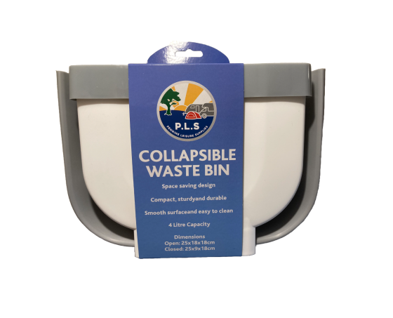 White /Grey Collapsible Waste Bin - Small 18cm