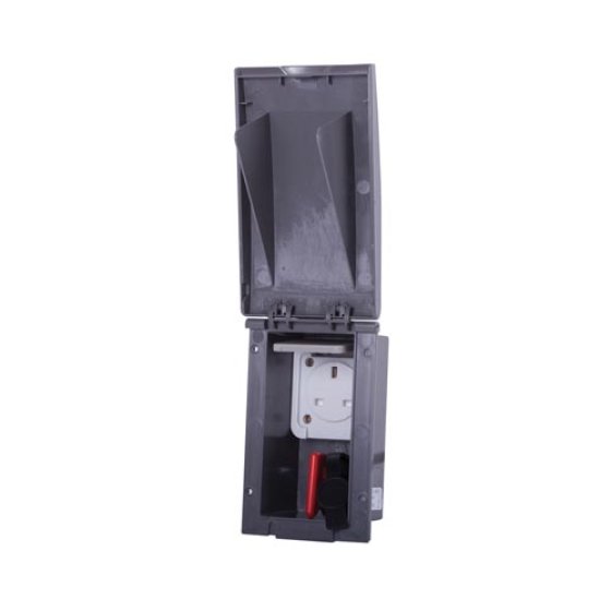 GREY TND Ext 13amp Socket Box and Isolator Switch
