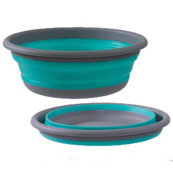 Aqua/Grey - Collapsible Wash Basin 37cm